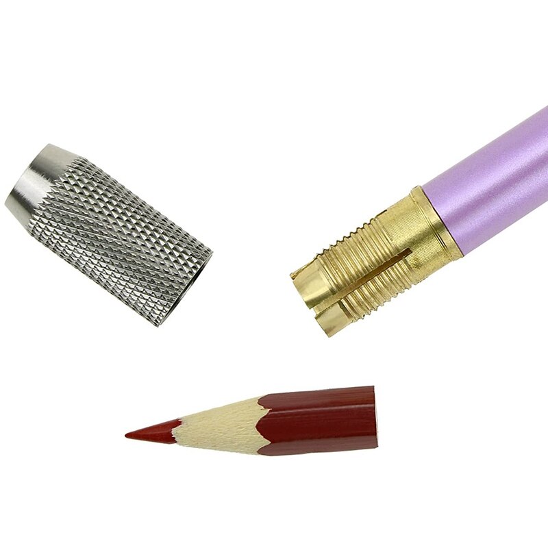 Barra de Color de Metal, extensor de lápiz de un solo extremo, pluma, receptáculo, caja de lápices, 6 uds.
