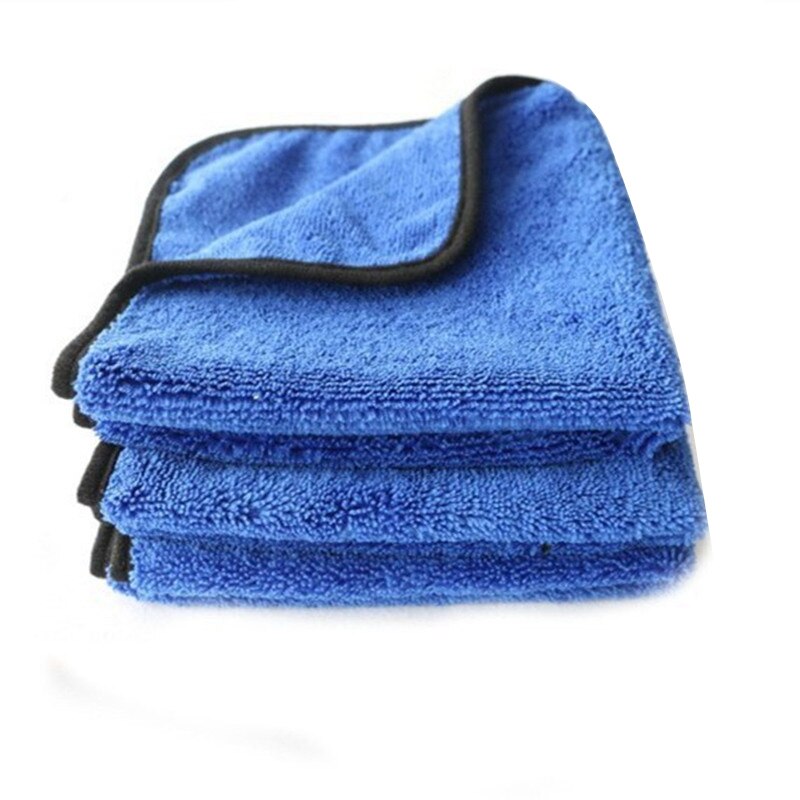 1pc autonhoitoa kiillotus pesupyyhkeet muhkeat mikrokuituliina pesu kuivauspyyhe vahva paksu polyesterikuitu auton puhdistusliina 40 x 40cm: Sininen