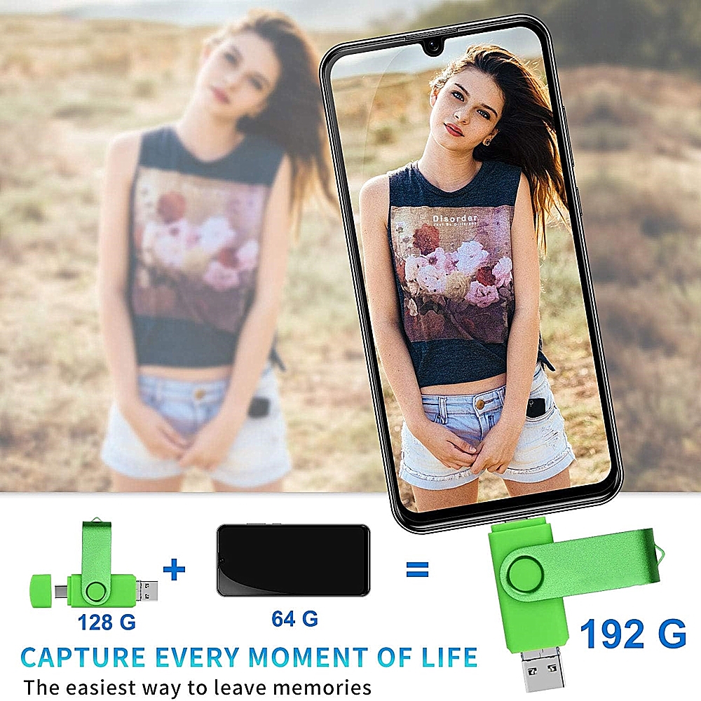 360 ° Unidades Flash USB OTG 3 en 1 con rotación, 128GB, Micro, TYPE-C y USB, 256GB, 64GB, 32GB, Mini memoria, disco U de alta capacidad para teléfono inteligente