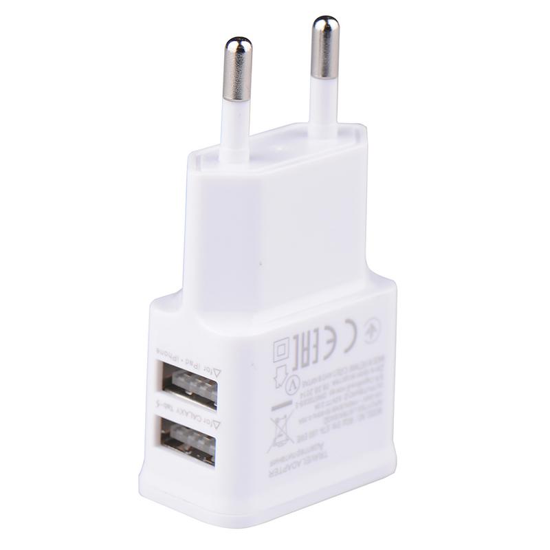 5V 1A/2A Dual USB Mobile Phone Charger Universal AC Power Wall Charger Portable Home Travel Adapter For Iphone Ipad Ipod 1PC