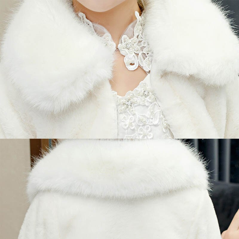 Enfants fourrure boléro pour filles fête bal fausse fourrure veste haussement d'épaules blanc Frower filles boléro fourrure Cape châle mariage veste