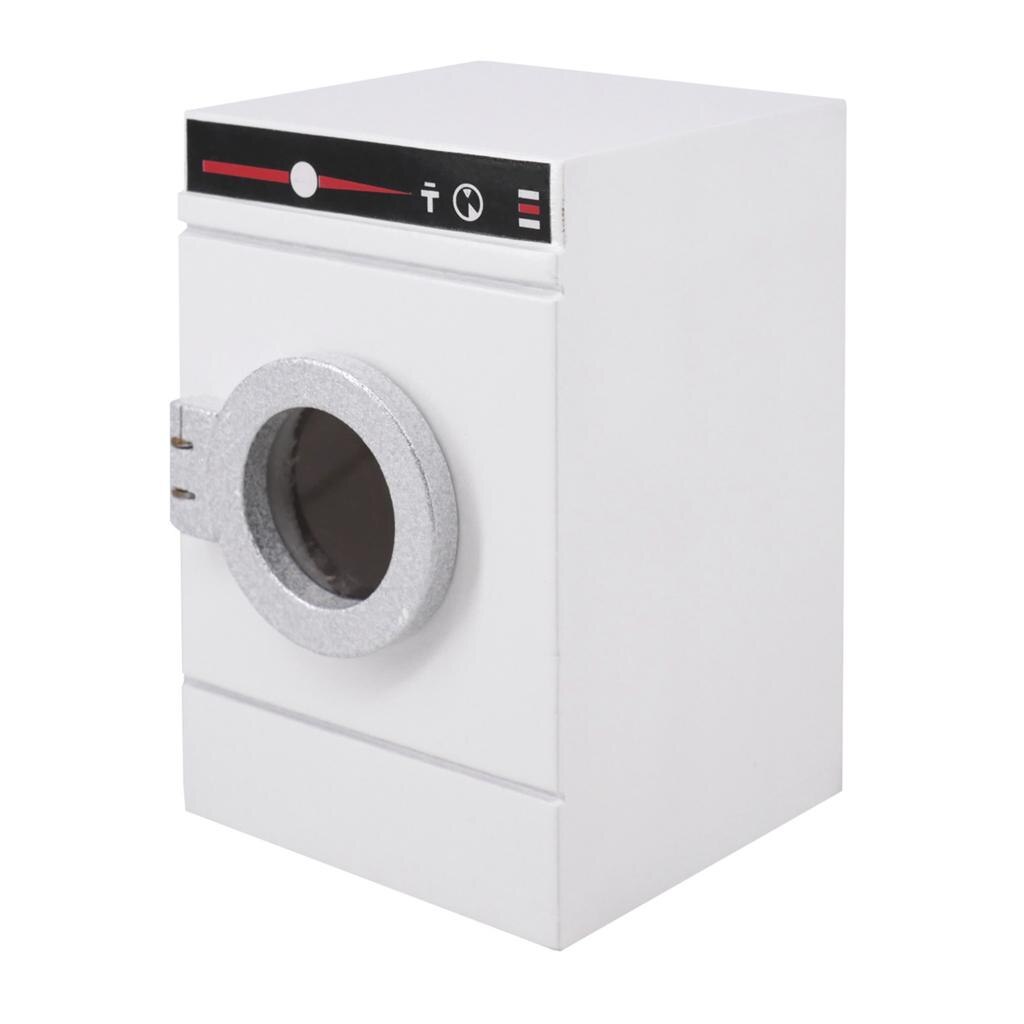 1/12 Bilancia Miniatura casa delle bambole in Legno Rondella di Lavaggio Macchina Bianco per Casa di Bambole Mobili Da Bagno Della Decorazione del Giocattolo
