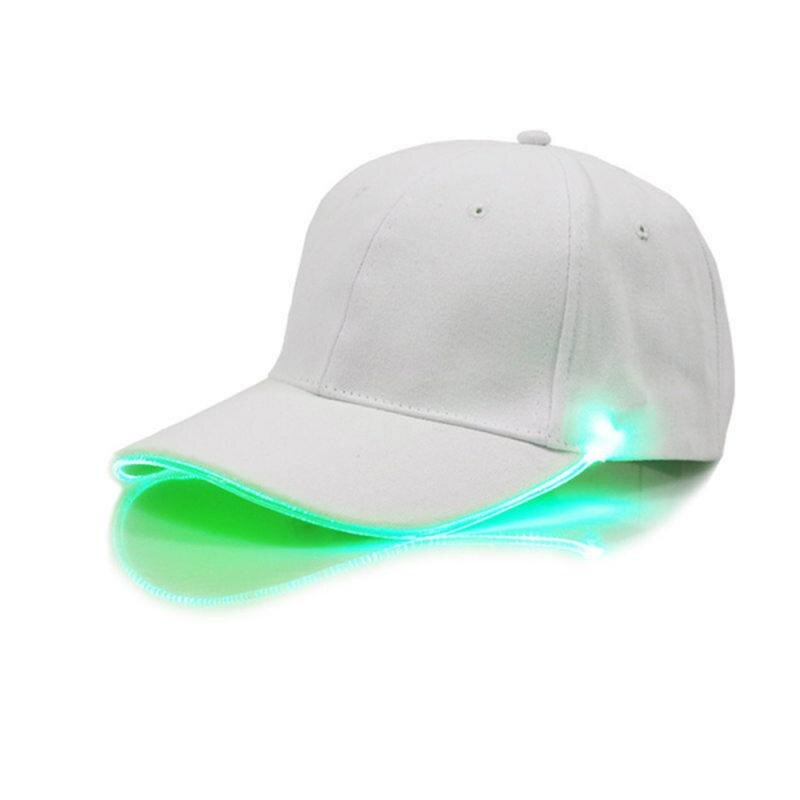 Prachtige Led Lichtgevende Glasvezel Baseball Cap Mode Unisex Effen Kleur Led Lichtgevende Baseball Cap Christmas Party Hat Cap: 08