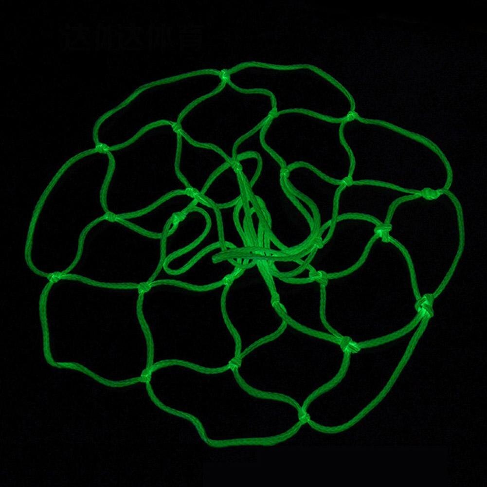 1Pc Luminous Basketbal Netto Groene Fluorescerende Basketbal Sport Fluorescerende Standaard Basketbal Netto Basketbal Net Night