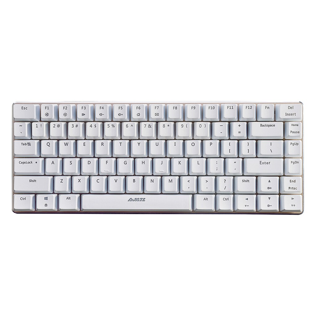 Clavier mécanique rvb Mini 82 touches disposition bleu noir commutateurs filaire clavier mécanique Portable Mini clavier de jeu: White No Light-Blue