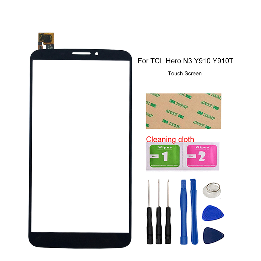 Touch Screen Glass For TCL TLP034B2 Y910 Hero N3 Y910T Touch Screen Digitizer Mobile Panel Assembly: Black Tools