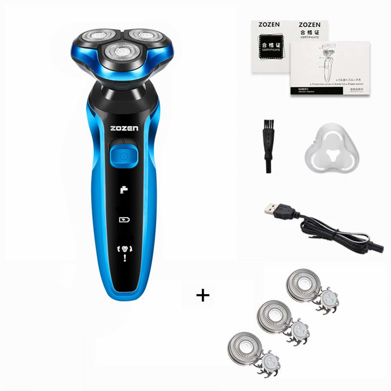 ZOZEN Men Electric Shaver Electric Razor Body Hair Clipper Cutting Shaving Machine for Men Women Cutting Beard Trimmer Washable: Blue