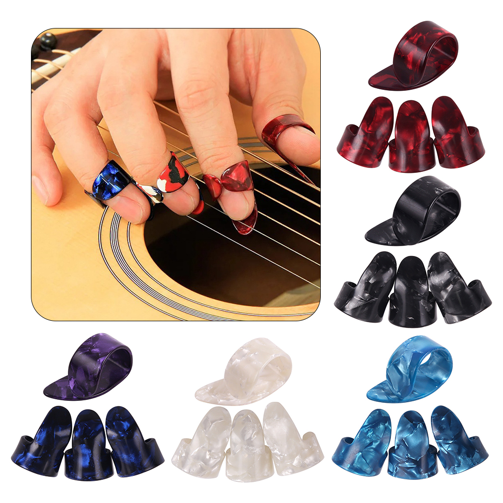 Plúas de guitarra, funda para pulgar, púas para bajo eléctrico acústico, ukelele, púas para guitarra, 4 Uds., 1 pulgada + 3 dedos