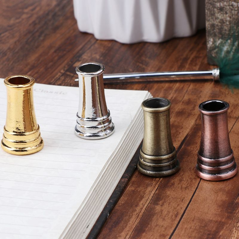Vintage Feather Quill Dip Pen Holder Metal Fountain Pens Stand Office School Supplies Stationery Student