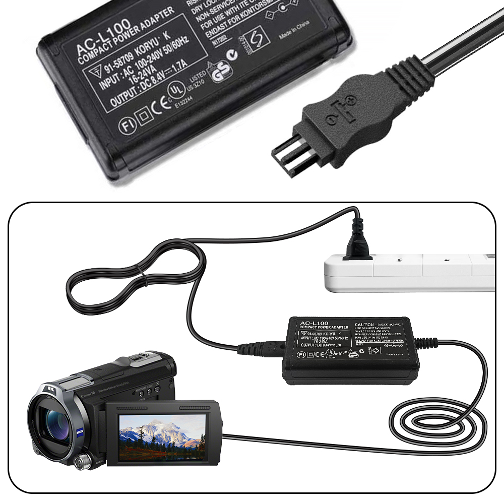 AC-L100C For Sony Camera AC-L10A L10B L15 Power Adapter NX100 AX2000 MC2500 HXR-NX3 CCD-TRV228 TRV615 PC104 MVC-FD200 HDR-FX7E