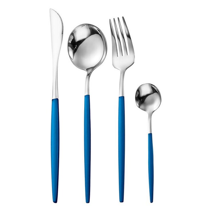 Ensemble de couverts en acier inoxydable ensemble de vaisselle couteau à Steak fourchette ensemble cuillère à café cuillère à café couverts vaisselle ensembles argenterie de cuisine: 9