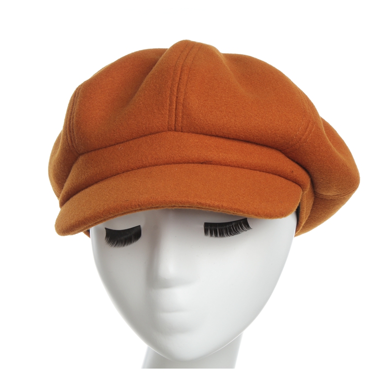 Kvinders nyhedsdreng hætte damer efterår vinter ruskind stof ottekantede hatte hatte til kvinder vinter udendørs hatte til kvinder