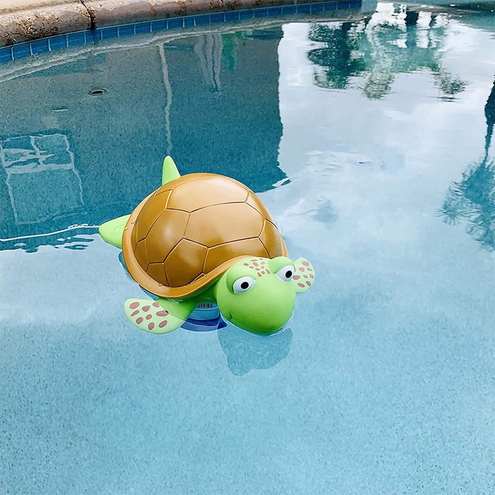 Swimming Pool Chlorine Float Green Cartoon Plastic Turtle Dose Release Dispenser for Tub/SPA Swimming Pool Chlorine Diffuser