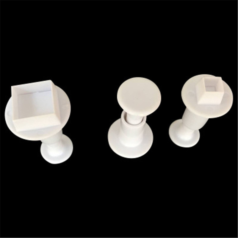 3Pcs/set Square Cake Cookie Plunger Cutter Fondant Gum Paste Cupcake Toppers Mold Biscuit Christmas Baking Decorating Tool