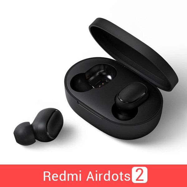 Original Xiaomi Redmi AirDots 2 Wireless Bluetooth 5.0 Charging Earphone In-Ear stereo bass Mi True Wireless Earbuds AI Control: CN Redmi Airdots 2