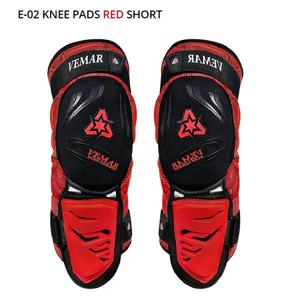 Joelheira de motocross, equipamento verde de proteção para motocicleta, proteção para o corpo e equitação, quatro estações: E-02 Red
