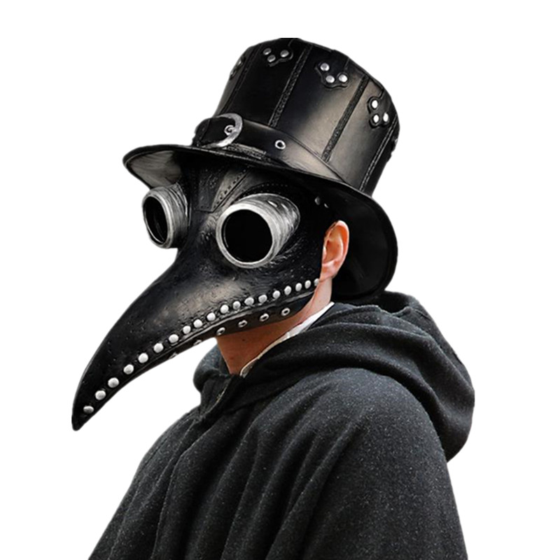 Máscara de Doctor de peste negra para Halloween, disfraz de médico de goma Steampunk, máscara de látex con pico de pájaro, accesorios de Cosplay para niños y adultos