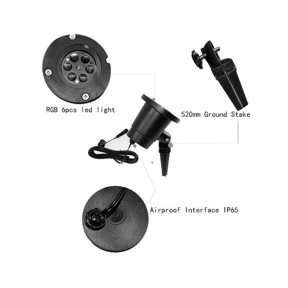 Led Outdoor Garden Snowflake Stage Snow Lights Waterproof Light Christmas Lighting Party——Us Plug
