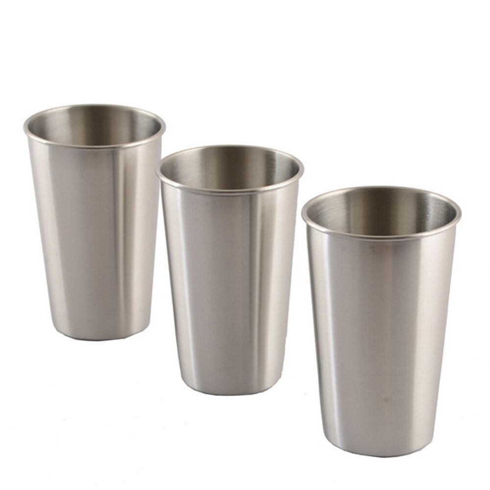 Zilver 3 pcs Roestvrij Staal Duurzame Hoge Temperatuur Drinken Sap Bier Cup Portie Cups home Reizen Picknick Gereedschap H0412: Default Title
