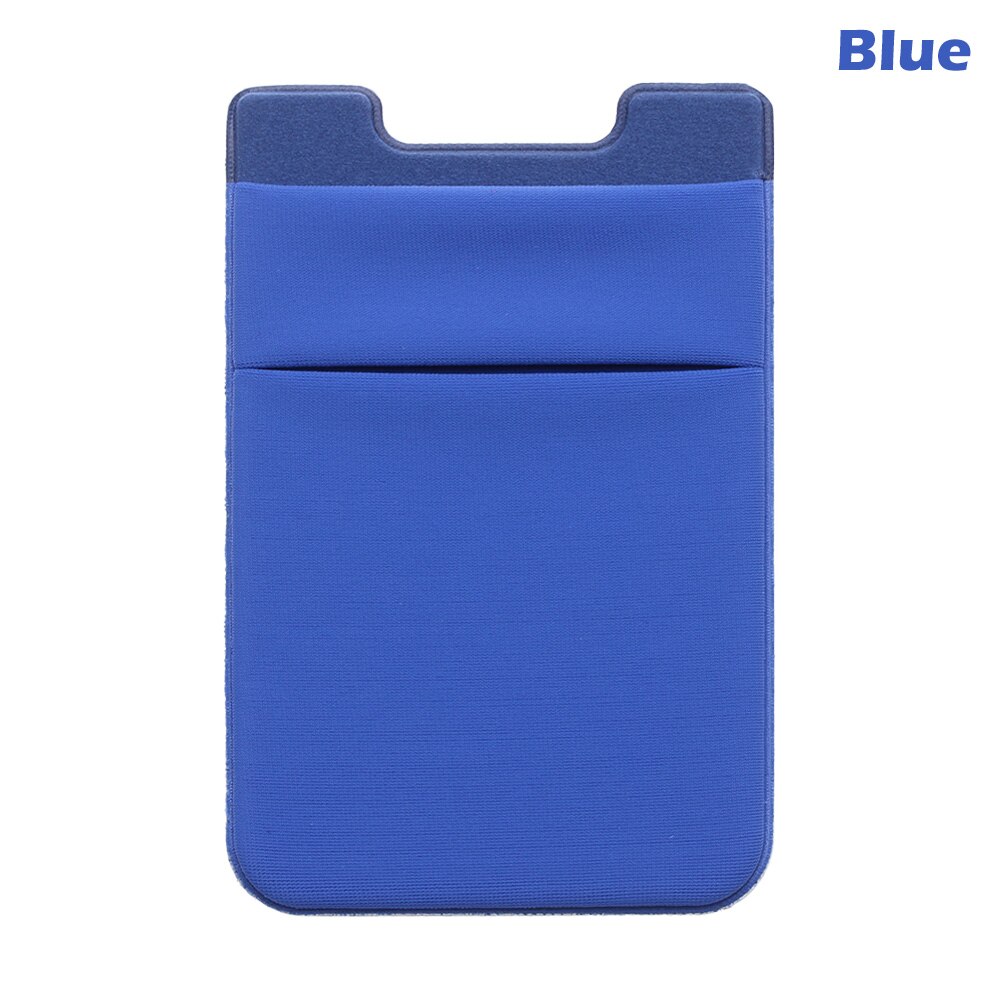 1Pcs Adhesive Sticker Phone Pocket Cell Phone Stick On Card Wallet Stretchy Credit Cards ID Card Holder Pouch Sleeve: Blue