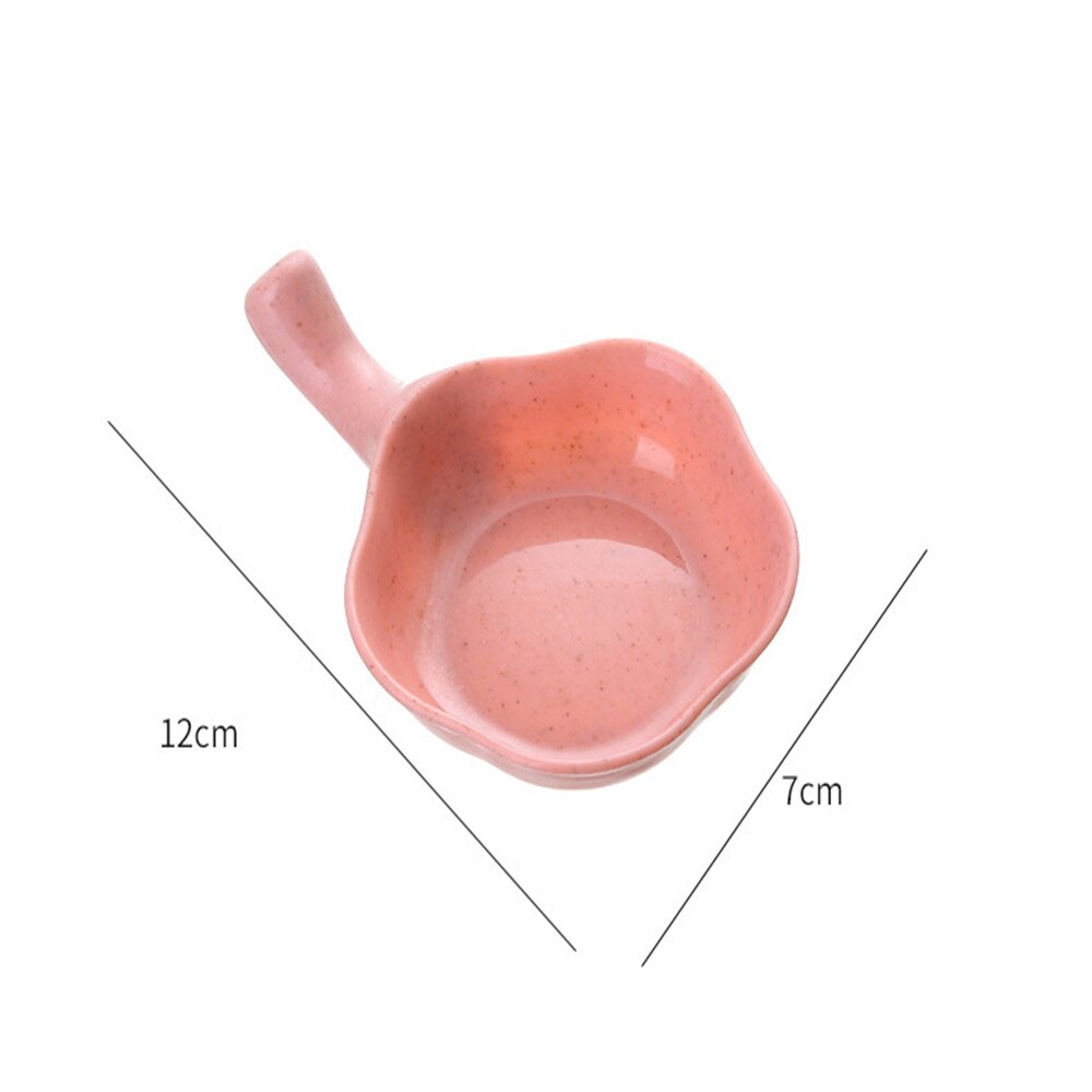 Wheat Straw Seasoning Sauce Dish Small Dip Bowl Butter Sushi Plate Vinegar Soy Saucer For Kitchen Supplies Tableware For Serving: Pink-12x7cm