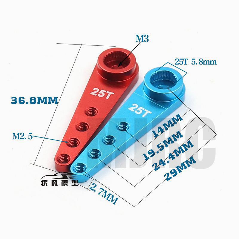 Brazo Servo de dirección extendido de Metal, 1/8, 1/10, 25t, para piezas de pista automotriz Rc, brazo de dirección de aleación de aluminio Axial D90 Traxxas Trx4