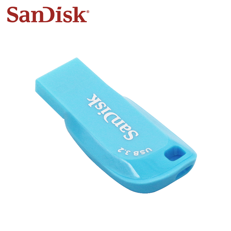SanDisk USB 3.2 clé USB CZ410 clé USB originale 32GB 64GB 128GB jusqu'à 100 Mb/s mémoire U disque clé USB pour ordinateur bleu