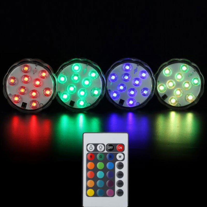 4/6/10 stk led undervandslys rgb dyklampe fjernbetjening udendørs  ip68 vandtætte havepool festlampe levende lys