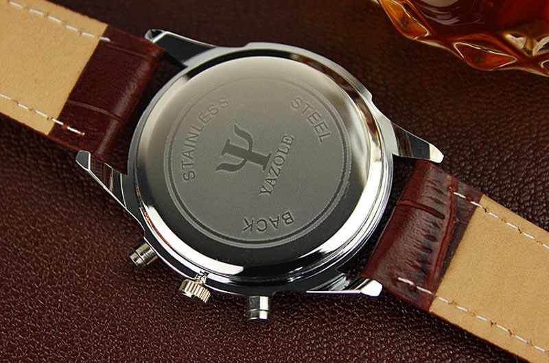 Luxury Mens Fitness Watches Faux Leather Analog Sm... Grandado