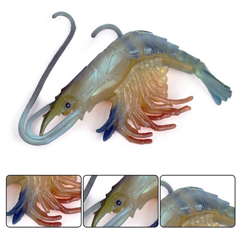 Bebé juguetes de biología langosta la vida marina modelo Animal figura de juguete de plástico de simulación de juguete con forma de gamba para niño