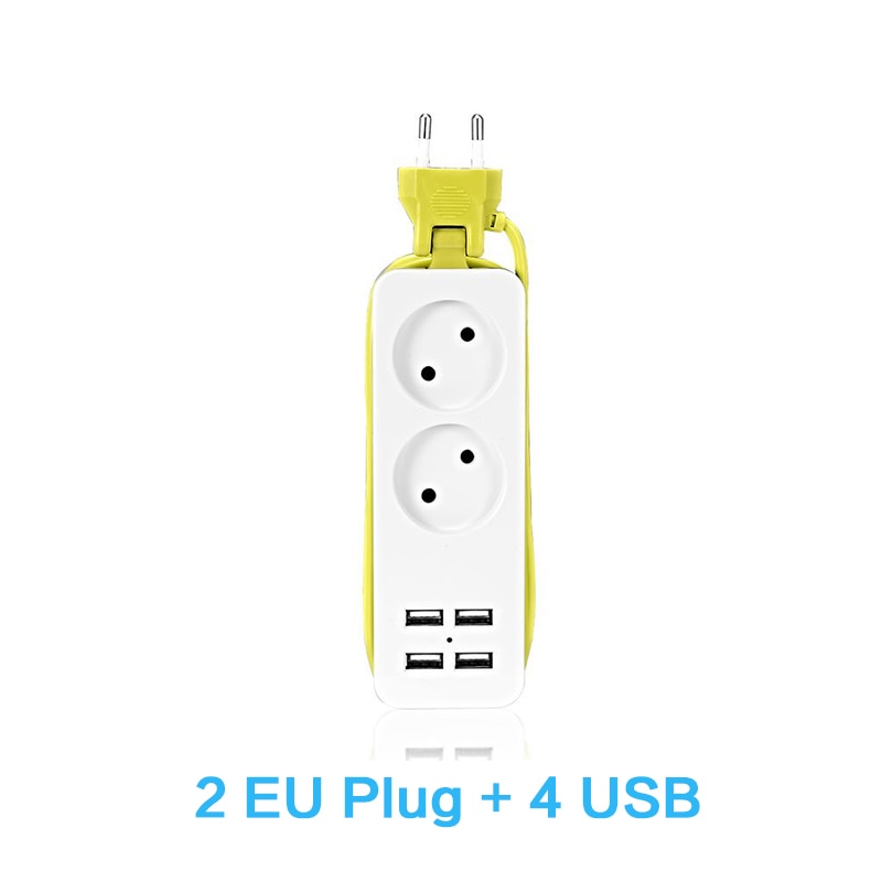 1200W EU Plug adapter Power Strip 4 USB 1.5M Extension Cable Board Multiple Socket House Power Smartphones Tablet Charger panel: 2 EU plug