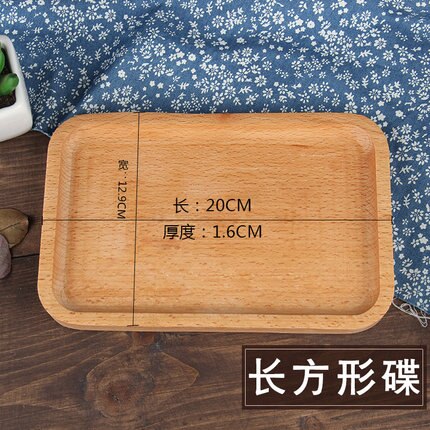 Plateau en bois japonais en bois enfants dessin animé assiette à dîner solide plat rond en bois gâteau pain dessert assiette de fruits: 7