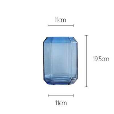 Hexagon Transparent Glass Vase Home Decoration Flower Arrangement Office Display Furnishing 3D Solid Hydroponics Crafts