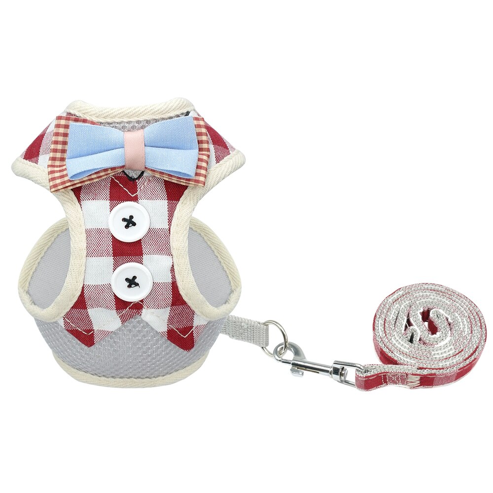 Bonito conjunto de arnés y correa para gatos, arnés de perrito de malla de nailon para mascotas, chaleco de ropa con Collar de gato de plomo para gatos pequeños, suministros para perros y gatitos para mascotas: 3 / L