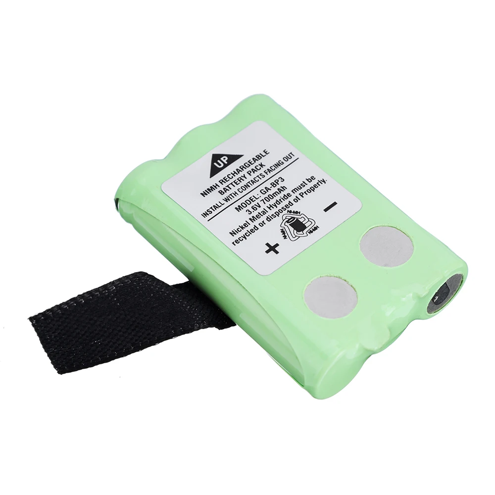 2pcs 3.6V 700mAh GA-BP3 Batteries for Cobra PR145/150 /155G Walkie-Talkie 2-Way Radios Ni-MH Regarable Batteries