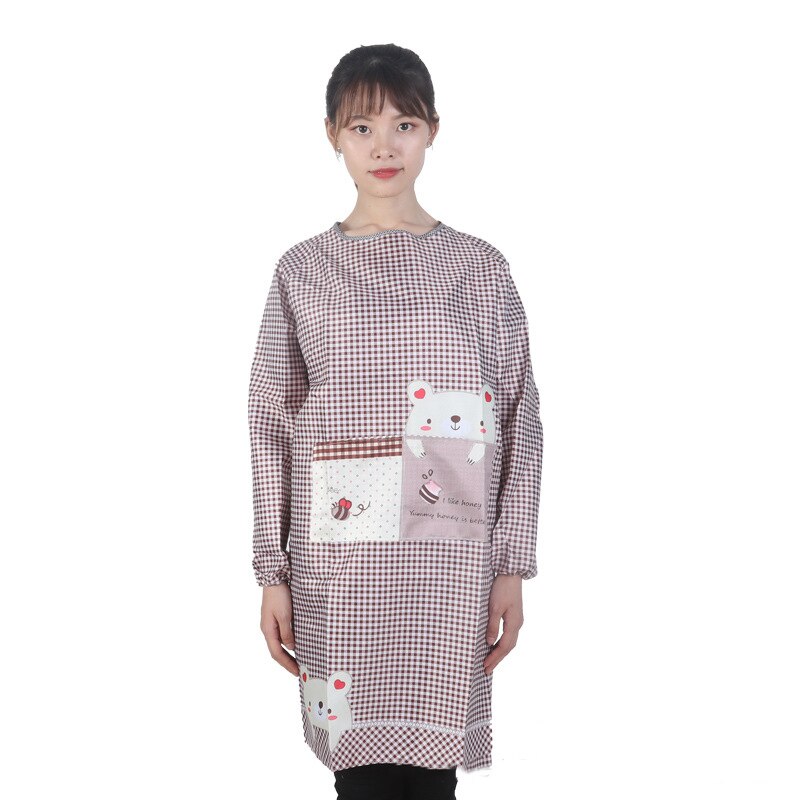 Apron Waterproof And Oil Proof Ogown Long-Sleeved Men And Women Adult Overalls Kitchen Home Service Overalls: Auburn