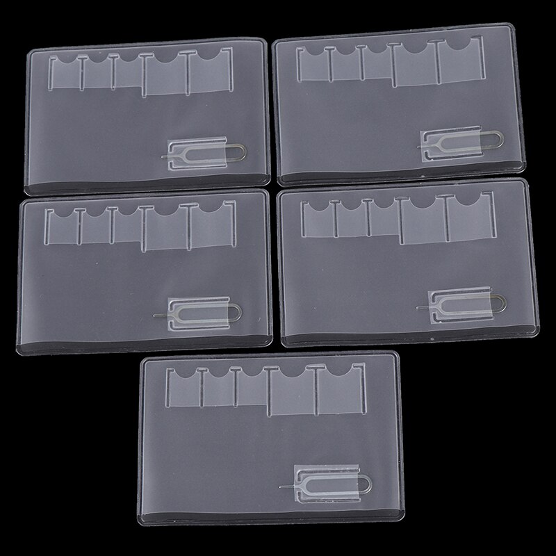 5 Pcs 6 Sim Card Storage Case Box Bag Easy Carry Clear Protector Portable For Sim Memory Card Transparency Universal