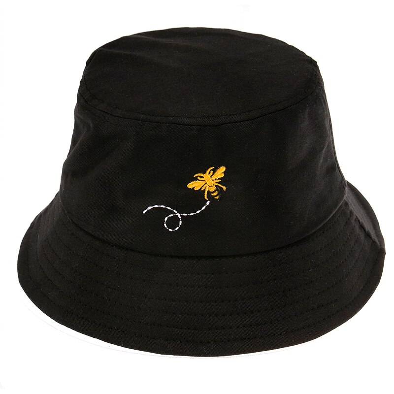 Rævemor reversibel sort hvid stribet zebra print spand hatte til kvinder gorras fisherman caps sommer: Bi