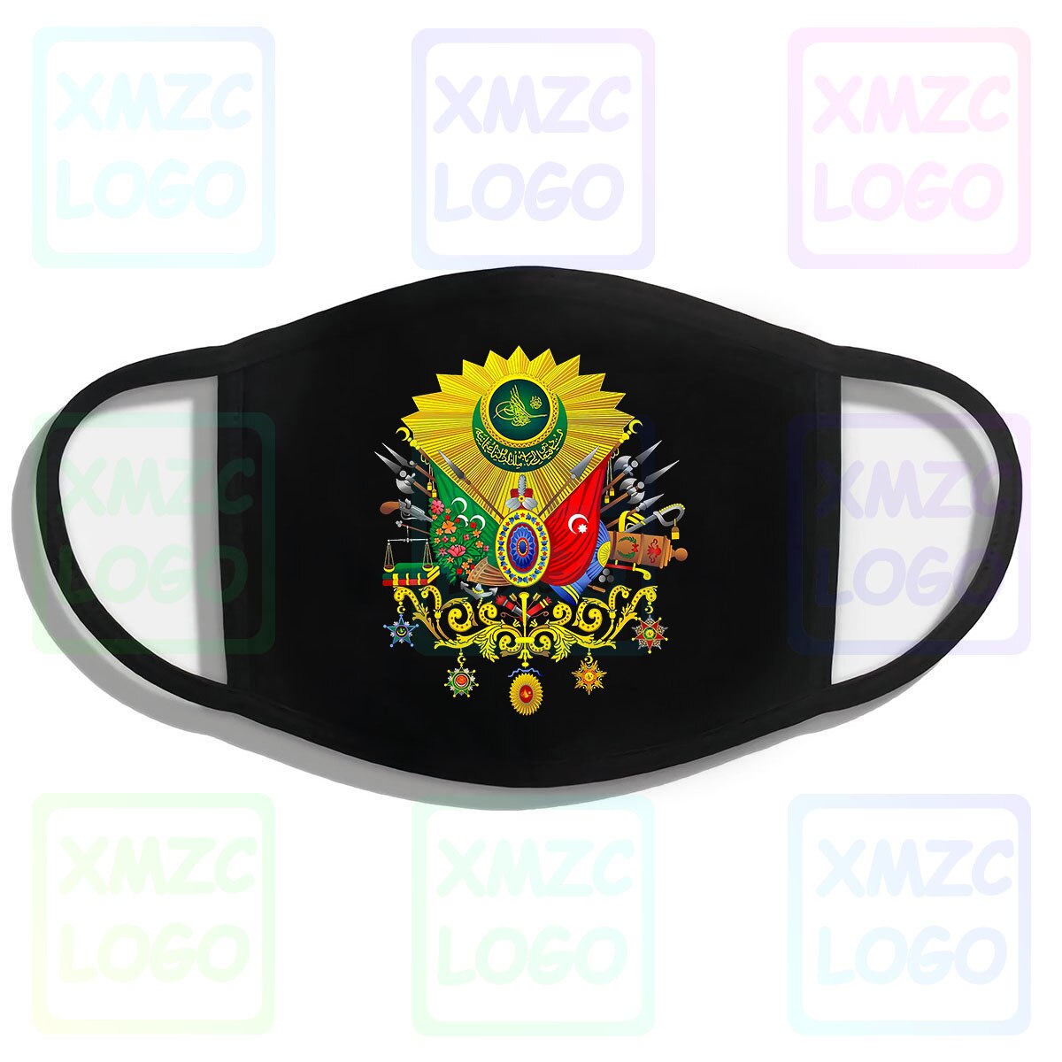 Coat Of Arms - Sultan Abdulhamid Ii - Ottoman Empire Bandana Sultan Abdulhamid Abdul Hamid Abdulha: ZCYZC038-Mask