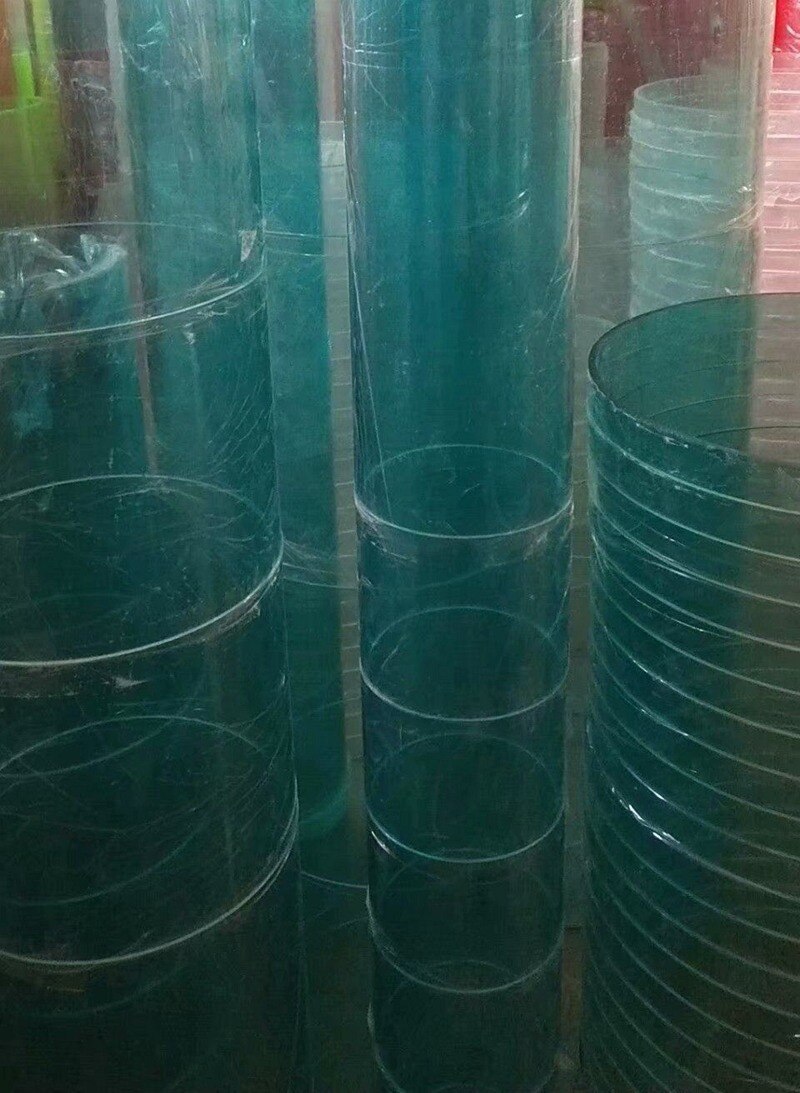 6X8 Inch Acryl Drum Shell 6 Inch Diameter 8 Inch Diepte 6Mm Dikte Ongeboorde (Geen Gaten) met 45 Graden Lager Rand Wit: green