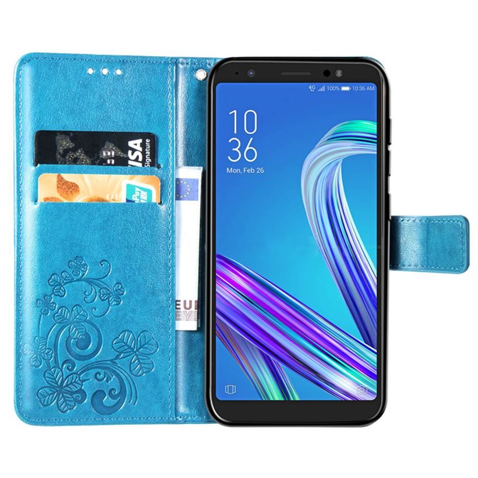 Flip Case For Asus ZenFone Live L1 ZA550KL 5.5 3D Clover PU Leather Cover Phone Case For ASUS ZA550KL ZA ZA550 KL X00RD Case