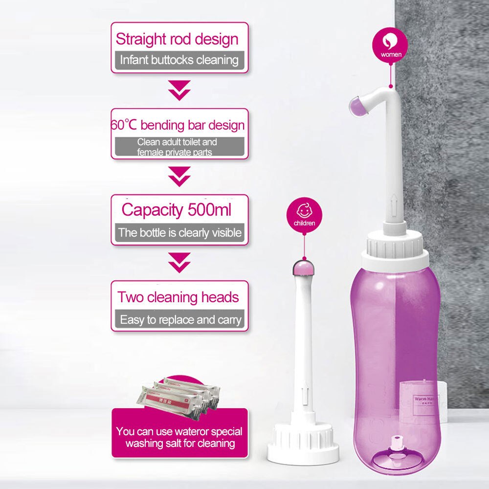 Travel Personal Cleaner Sprayer Seat Bidet Toilet Hand Held Tackle Portable Washer Bottle Hygiene Washing