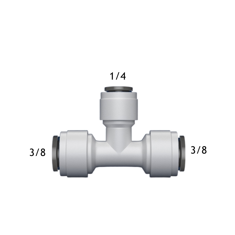 Conector de tubo de PE tipo T, rosca macho hembra, conexión rápida, manguera 1/4 3/8, filtro de agua, piezas de ósmosis inversa: Naranja