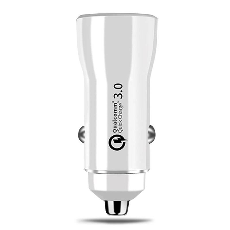 Bil usb lader hurtiglading 3.0 2.0 mobiltelefon lader 2 port usb rask bil lader for iphone samsung nettbrett billader: Type 2 hvit