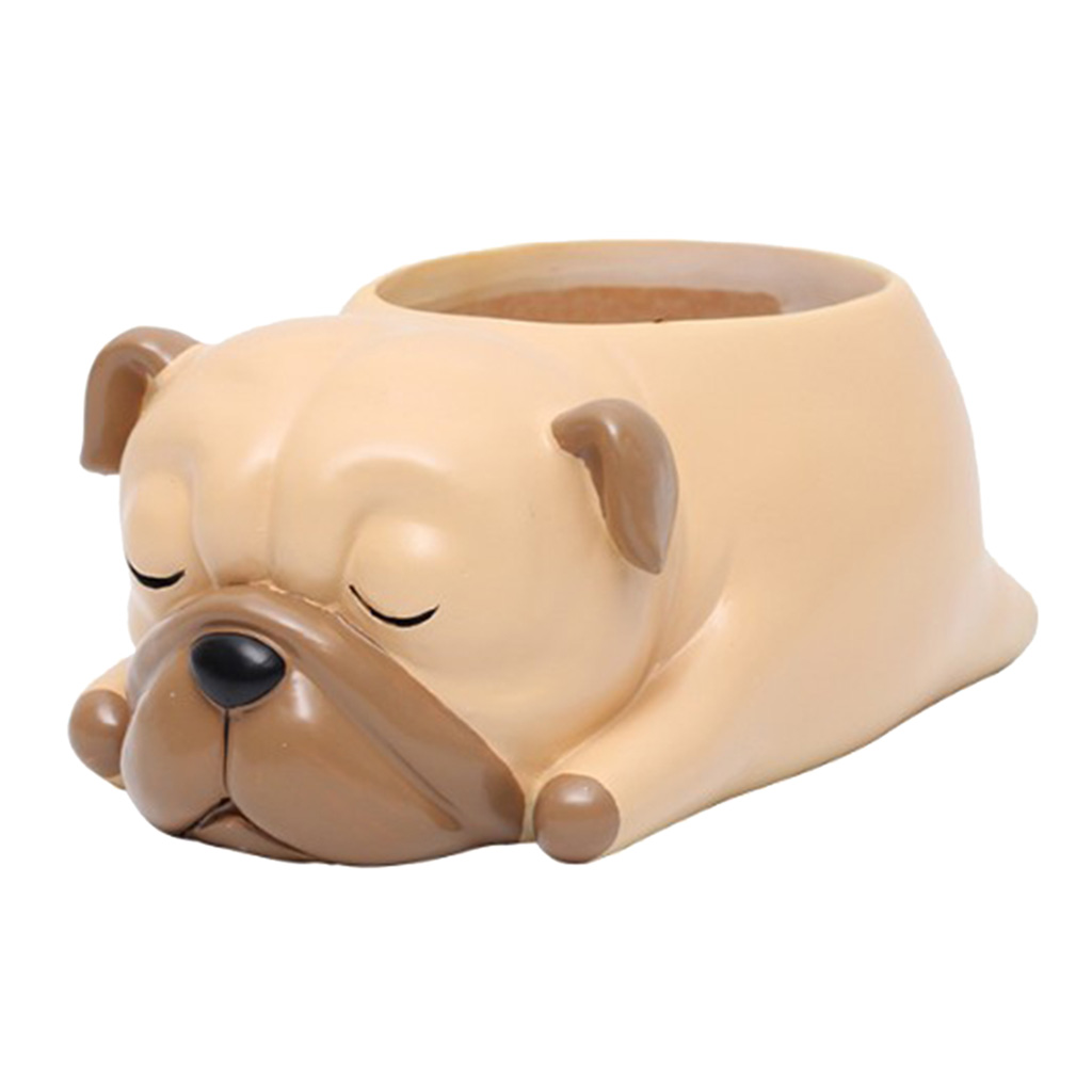 Maceta para resina para suculentas perro Mini maceta Escritorio de balcón Mini maceta flor bonsái jardinera Decoración: Pug