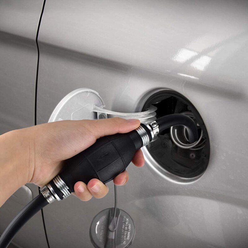 Speedwow gummi sort håndpumpe+slangeklemmesæt rør brændstof håndpumpe til flydende benzin tuning brændstof benzin dieselpumpe hjemmebrug