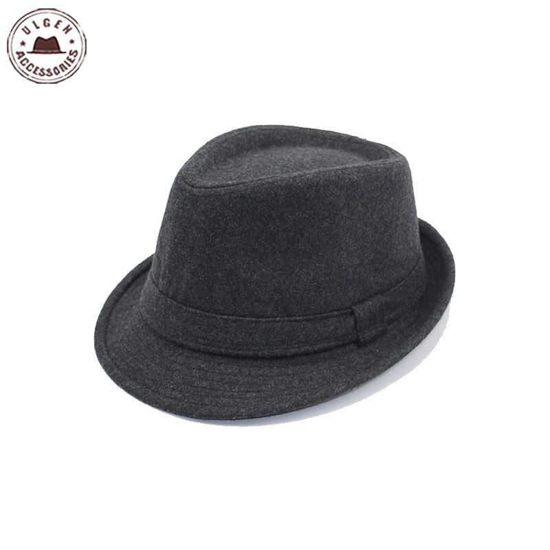 Viileä miesten fedorahattu kesän jazz fedoras hattu miehille klassiset tanssivat talvivillalakit herrasmies musta fedora: Tummanharmaa