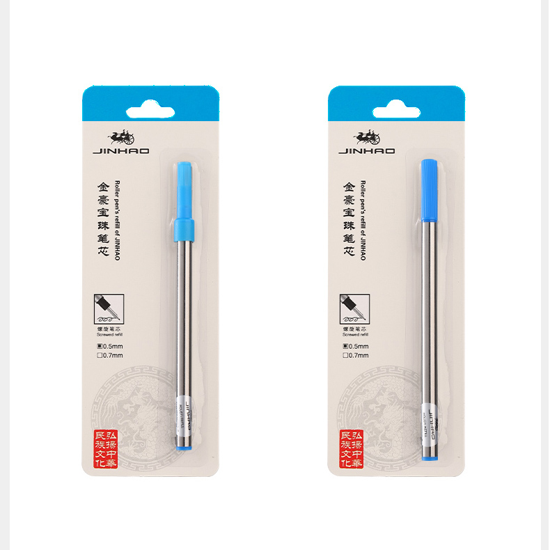 10PCS/lot Rollerball Pen Refill 0.5mm 0.7mm Nib Black/Blue Ink Original refill for Writing Accessories School Stationery