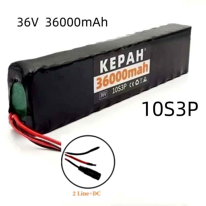 36V 36ah 18650 lithium battery 10s3p 36000mah 1000w 42V electric scooter m365 power battery with battery pack: green