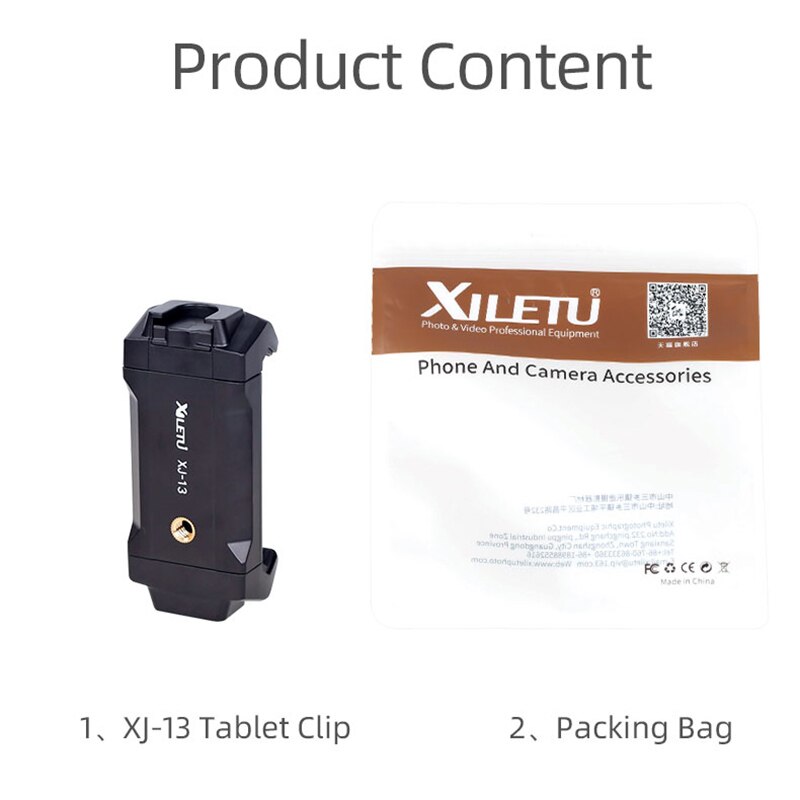 XILETU XJ13 tavoletta Universale clip di Smartphone titolare Staffa Del Basamento della clip w mini Treppiede Regolabile per Telefoni Cellulari E Smartphone Ipro Compresse: XJ13